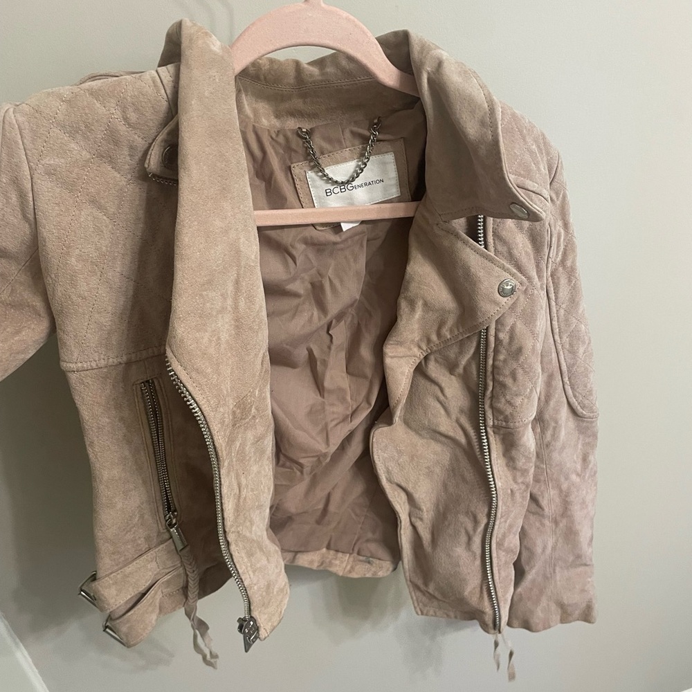 BCBGeneration Women's Beige Leather Jacket